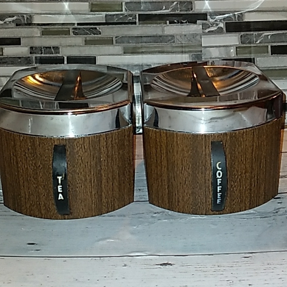 Vintage 1960s Kromex metal canisters